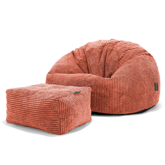Klassisk Sittsäck Stol - Pom-pom Pumpaorange 02