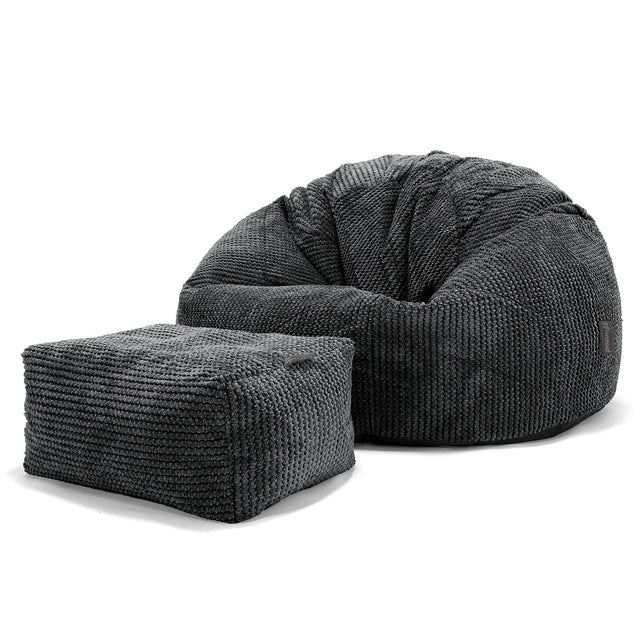 Klassisk Sittsäck Stol - Pom-pom Svart 02