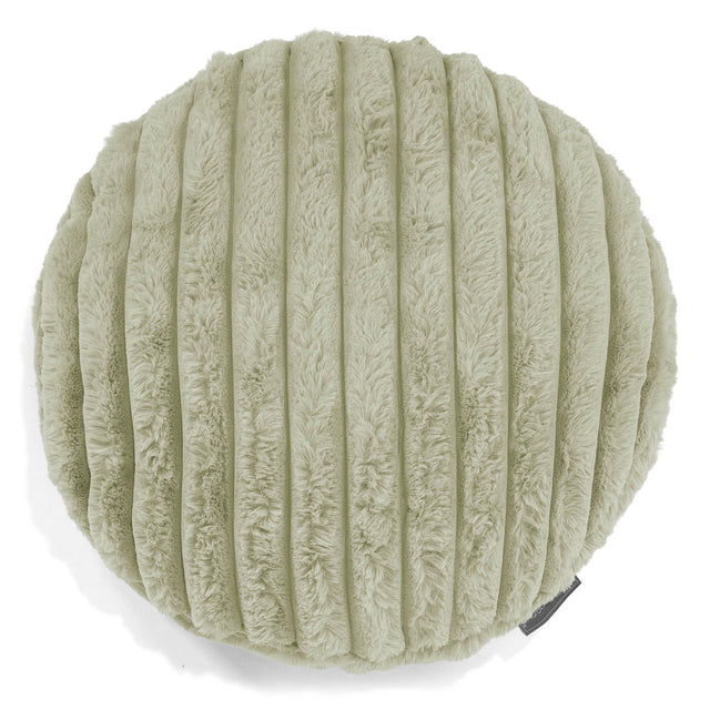 Kuddfodral Rund 50cm - Ultraplyschmanchestertyg Salviagrön 01