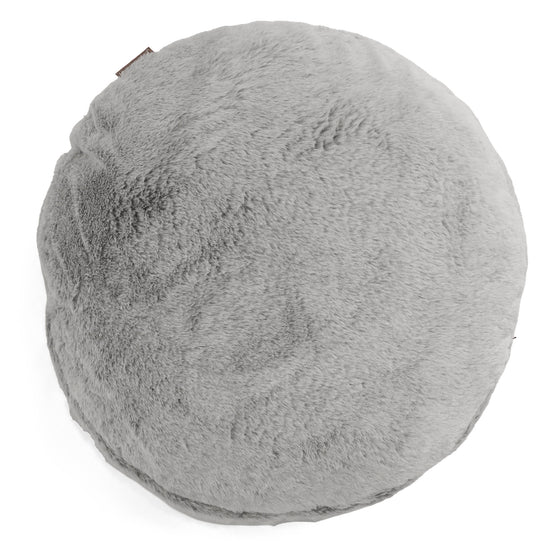 Kuddfodral Rund 50cm - Fuskkaninpäls Ljusgrå 01