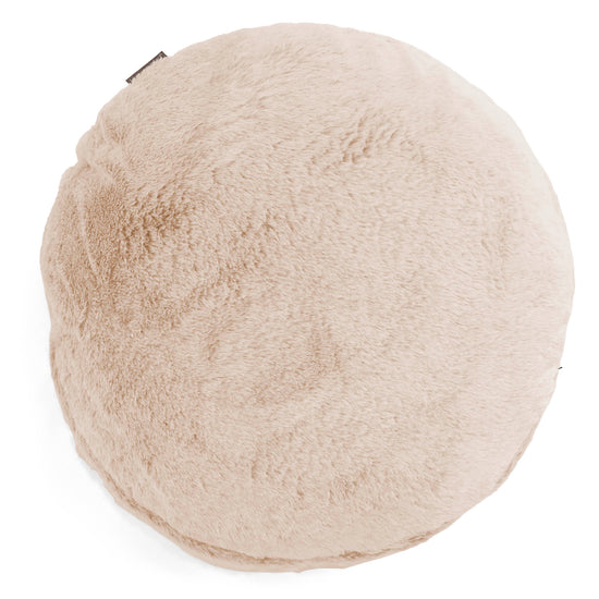 Kuddfodral Rund 50cm - Fuskkaninpäls Vit 01