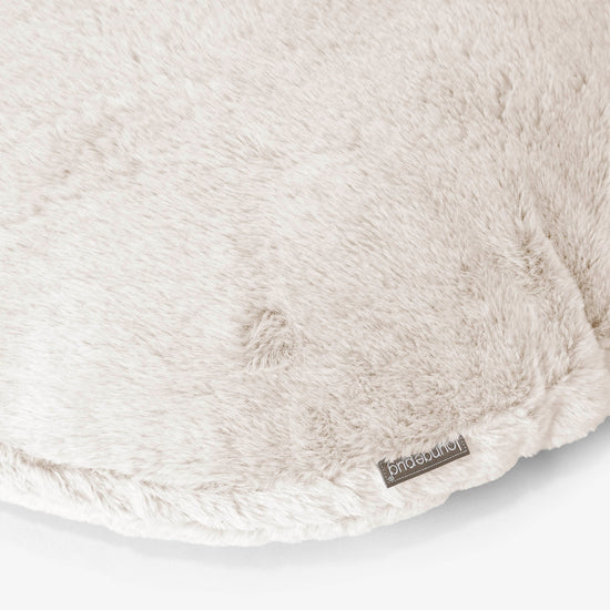 Kuddfodral Rund 50cm - Fuskkaninpäls Vit 02