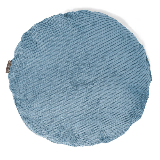 Kuddfodral Rund 50cm - Pom-pom Himmelsblå01