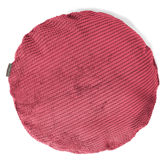 Kuddfodral Rund 50cm - Pom-pom Pastellröd01