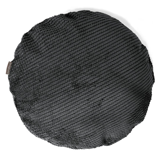 Kuddfodral Rund 50cm - Pom-pom Svart01