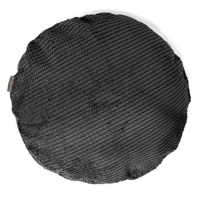 Kuddfodral Rund 50cm - Pom-pom Svart01