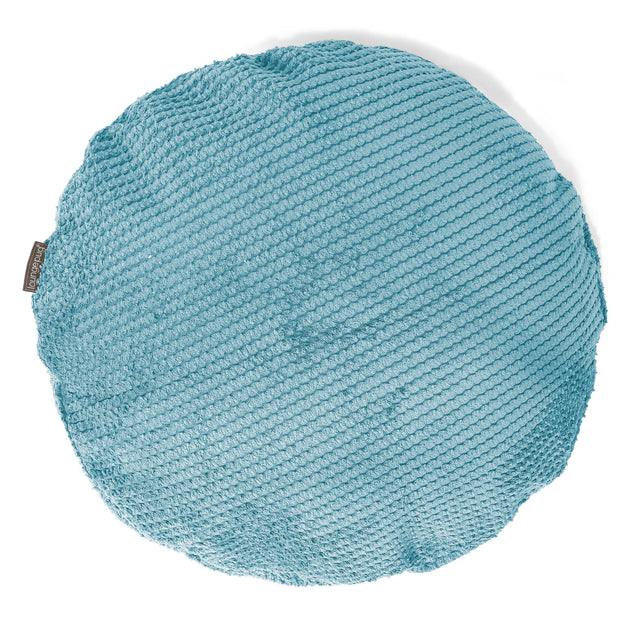 Kuddfodral Rund 50cm - Pom-pom Turkos 01