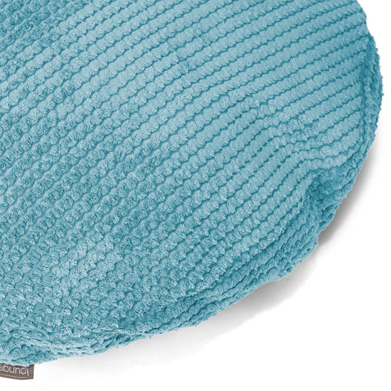 Kuddfodral Rund 50cm - Pom-pom Turkos 02