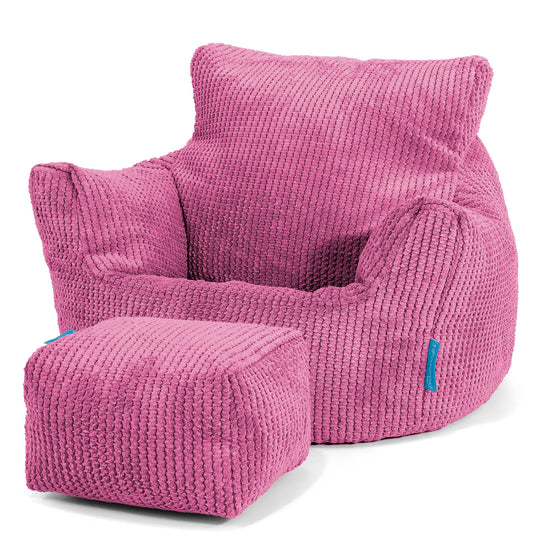 Småbarnfåtölj Saccosäck 1-3 år - Pom-pom Rosa 02