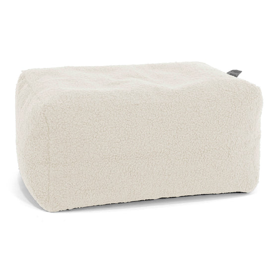 Liten Fotpall - Boucle Elfenbensvit 01