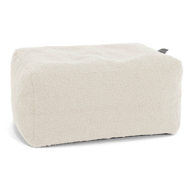 Liten Fotpall - Boucle Elfenbensvit 01