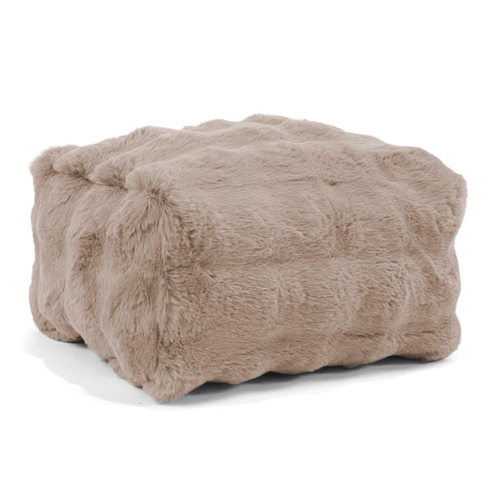 Liten Fotpall - Fuskpäls Bubble Minkbrun 01