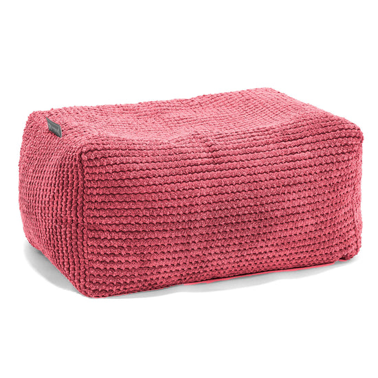Liten Fotpall - Pom-pom Pastellröd 01