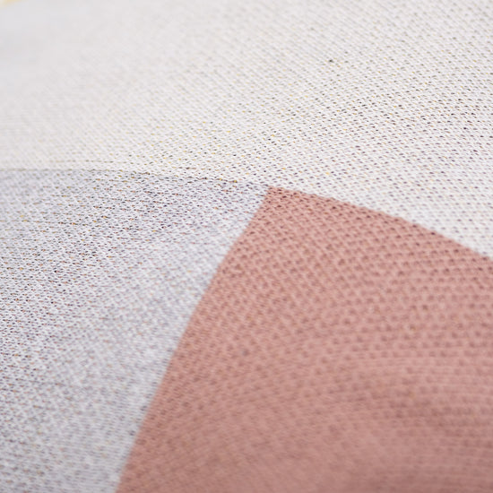 Liten Fotpall - Stickad Färgblock Grå 03