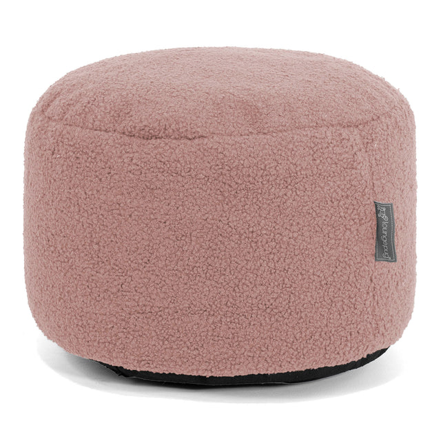 Liten Rund Fotpall - Boucle Rosa 01
