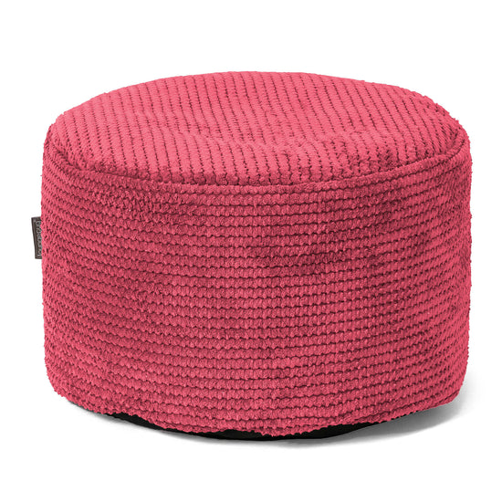 Liten Rund Fotpall - Pom-pom Pastellröd01
