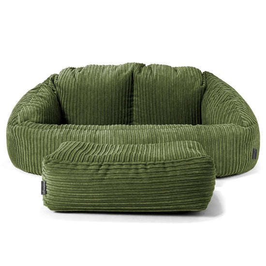 Saccosäck Soffa Bubble - Klassisk Manchestertyg Skogsgrön 02