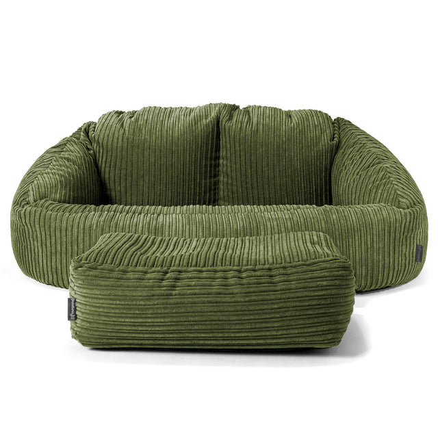 Saccosäck Soffa Bubble - Klassisk Manchestertyg Skogsgrön 02