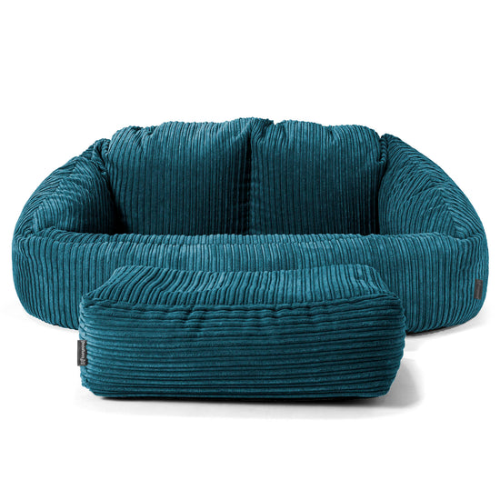 Saccosäck Soffa Bubble - Klassisk Manchestertyg Teal 02
