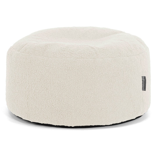 Ottomanpuff med Bricka - Boucle Elfenbensvit - 02