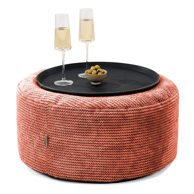 Ottomanpuff med Bricka - Pom-pom Pumpaorange - 01