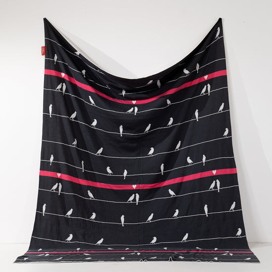 Pläd / Filt - Stickad Bird 01