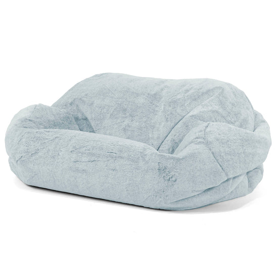 Sabine Saccosäcksoffa - Fuskkaninpäls Gammelblå 01