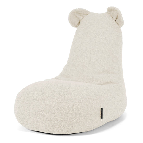 Saccosäck Barn med Djurmotiv Björn 2-6 år - Boucle Elfenbensvit 01