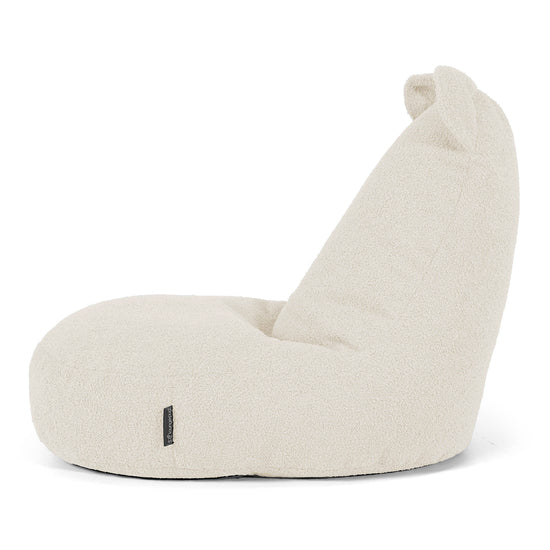 Saccosäck Barn med Djurmotiv Björn 2-6 år - Boucle Elfenbensvit 02