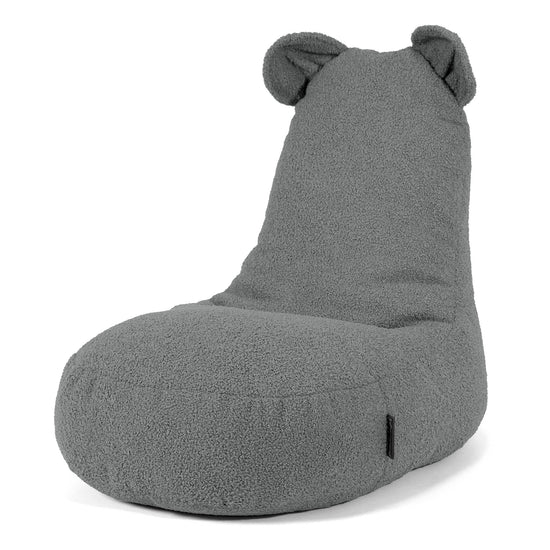 Saccosäck Barn med Djurmotiv Björn 2-6 år - Boucle Grå 01