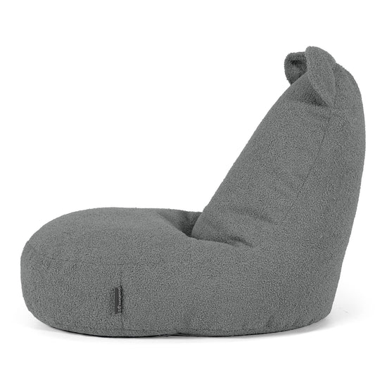 Saccosäck Barn med Djurmotiv Björn 2-6 år - Boucle Grå 02