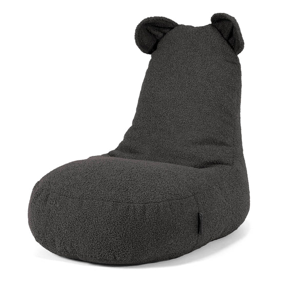 Saccosäck Barn med Djurmotiv Björn 2-6 år - Boucle Grafitgrå 01