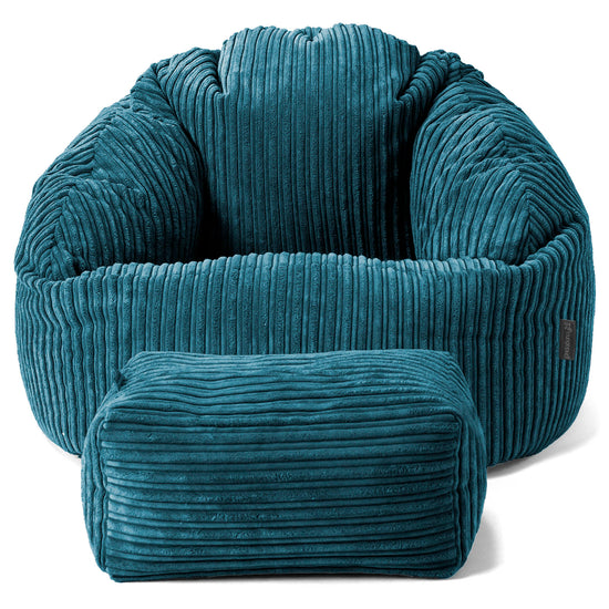 Saccosäck Bubble - Klassisk Manchestertyg Teal 02