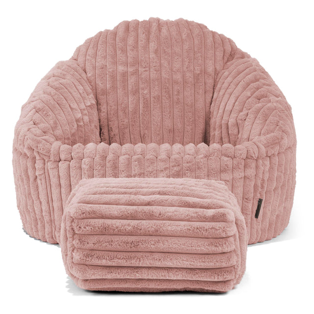 Saccosäck Bubble - Ultraplyschmanchestertyg Gammelrosa 02