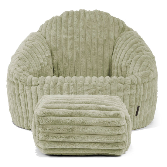 Saccosäck Bubble - Ultraplyschmanchestertyg Salviagrön 02