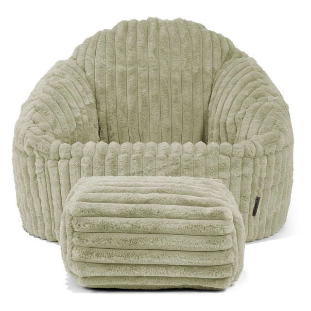 Saccosäck Bubble - Ultraplyschmanchestertyg Salviagrön 02