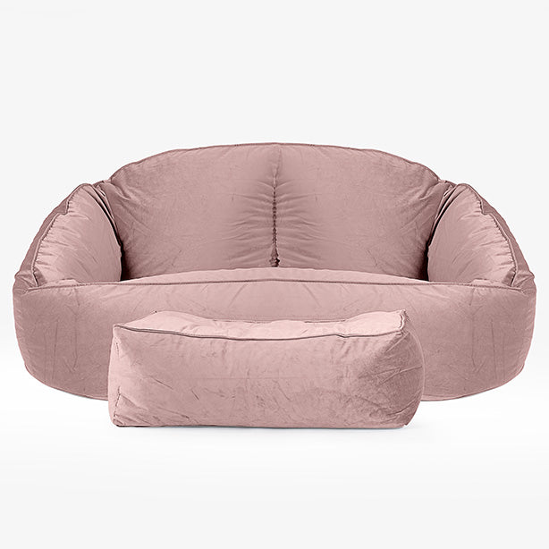 Saccosäck Soffa Bubble - Sammet Rosa 02
