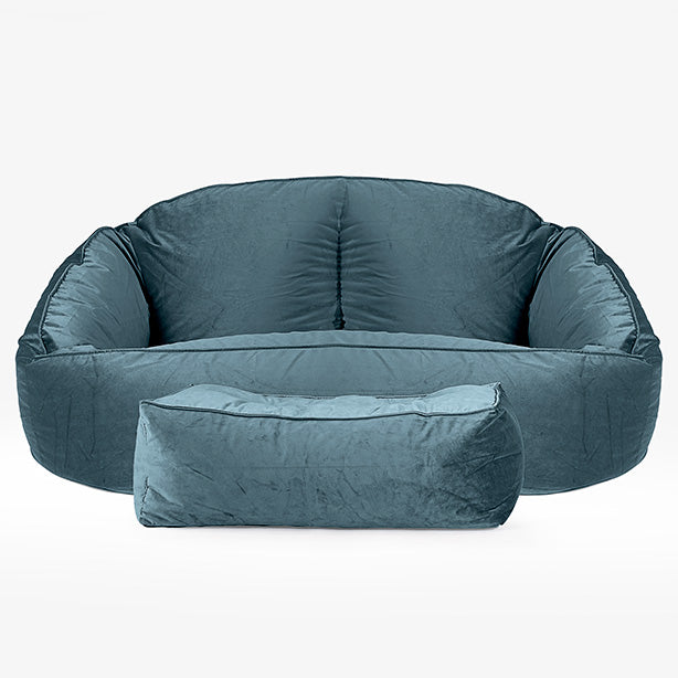 Saccosäck Soffa Bubble - Sammet Teal 02