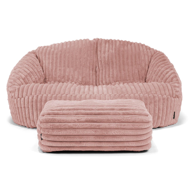 Saccosäck Soffa Bubble - Ultraplyschmanchestertyg Gammelrosa 02