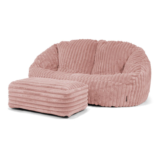 Saccosäck Soffa Bubble - Ultraplyschmanchestertyg Gammelrosa 03