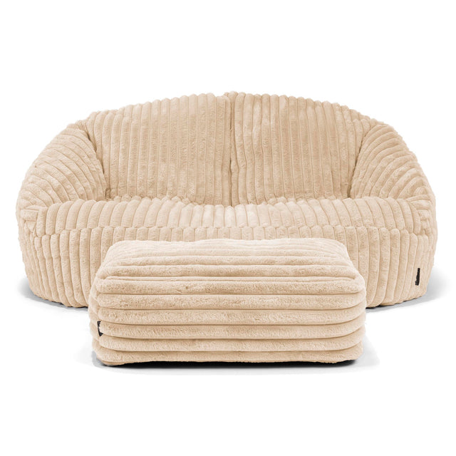 Saccosäck Soffa Bubble - Ultraplyschmanchestertyg Gräddvit 02