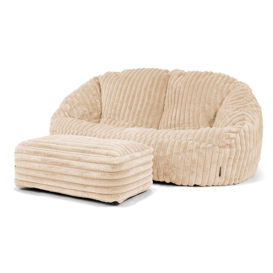 Saccosäck Soffa Bubble - Ultraplyschmanchestertyg Gräddvit 03
