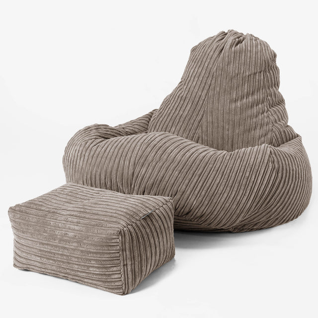 Saccosäck Ultra Lux för Spelande - Klassisk Manchestertyg Duvgrå 02