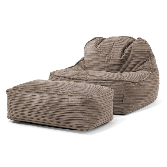Saccosäckstolen Sloucher 2.0 - Klassisk Manchestertyg Duvgrå 02