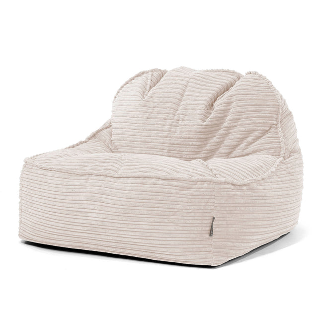 Saccosäckstolen Sloucher 2.0 - Klassisk Manchestertyg Elfenbensvit 01