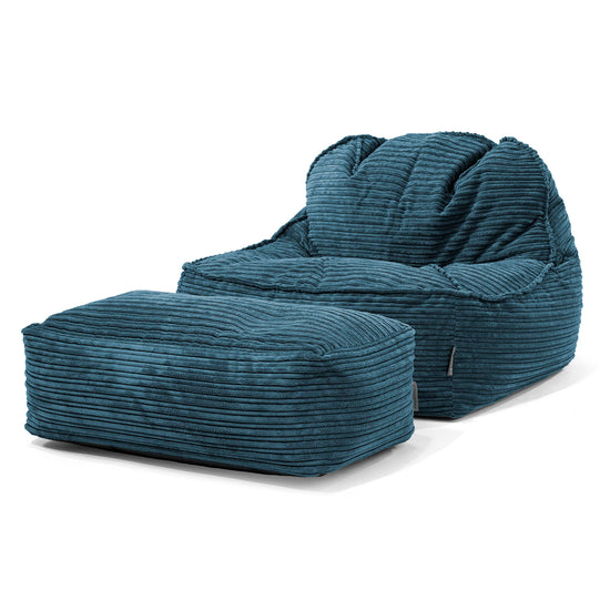 Saccosäckstolen Sloucher 2.0 - Klassisk Manchestertyg Marinblå 02