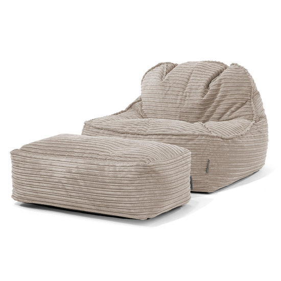 Saccosäckstolen Sloucher 2.0 - Klassisk Manchestertyg Minkbrun 02