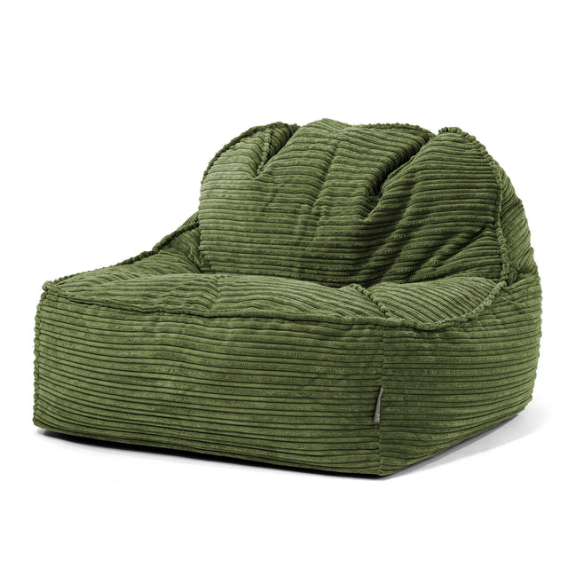 Saccosäckstolen Sloucher 2.0 - Klassisk Manchestertyg Skogsgrön 01