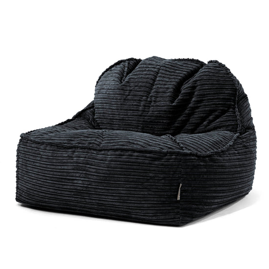 Saccosäckstolen Sloucher 2.0 - Klassisk Manchestertyg Svart 01