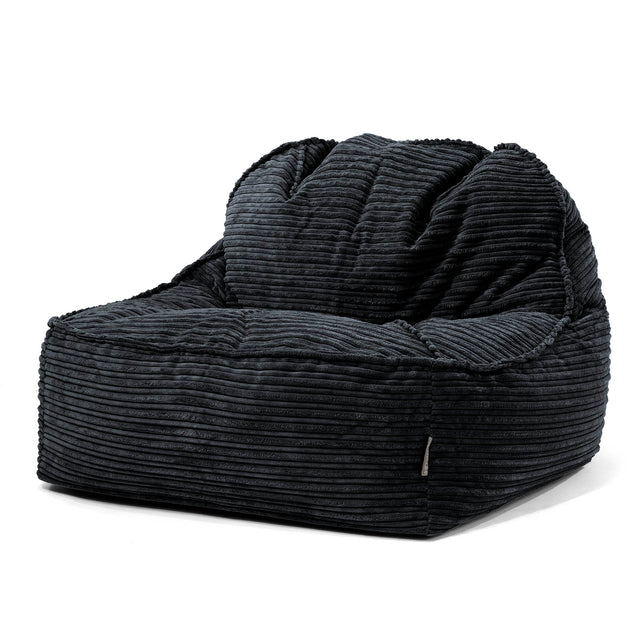 Saccosäckstolen Sloucher 2.0 - Klassisk Manchestertyg Svart 01